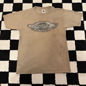 Harley Davidson N. Canton, Ohio Tan T-shirt Size Large